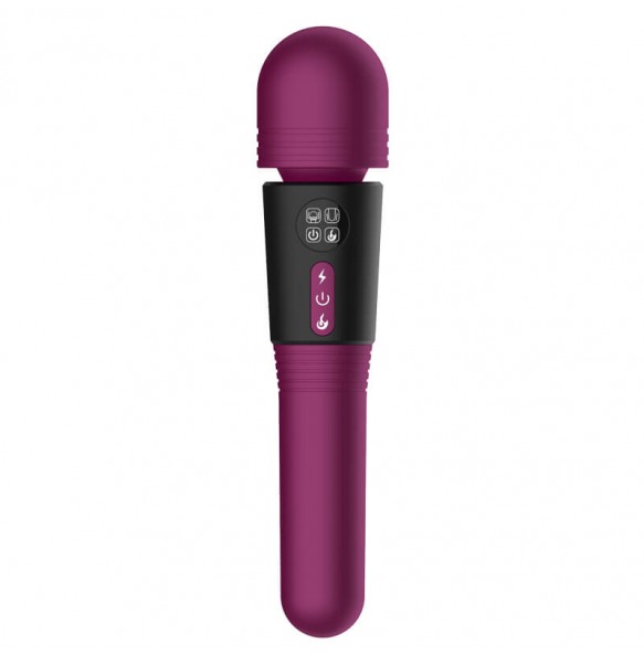 Harley - Dual-Headed AV LCD Screen Heating AV Vibrator Wand (Chargeable - Purple)